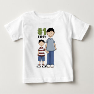 T-shirt Pour Bébé Numéro un, #1 Père père et garçon enfant