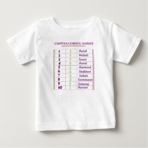 T-shirt Pour Bébé Numéros éthiopien/amharique