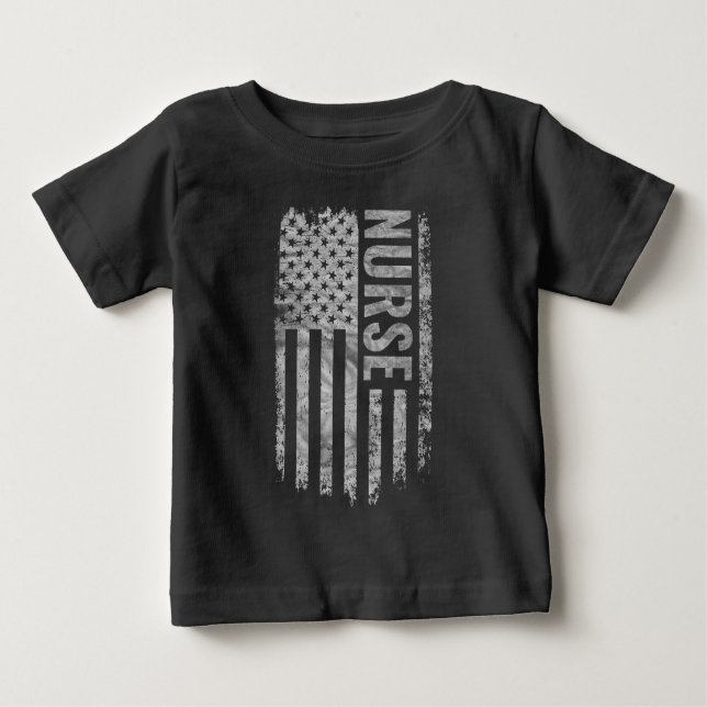 T-shirt Pour Bébé Nurse USA Flag Distressed design (Devant)