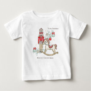 T-shirt Pour Bébé Nutcracker Rocking Horse Christmas Tree