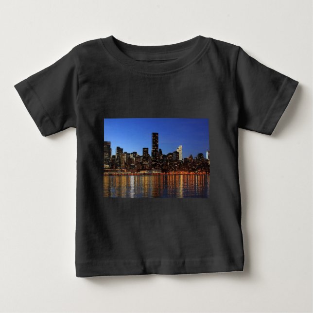 T-shirt Pour Bébé NYC New York City Manhattan Nuit (Devant)