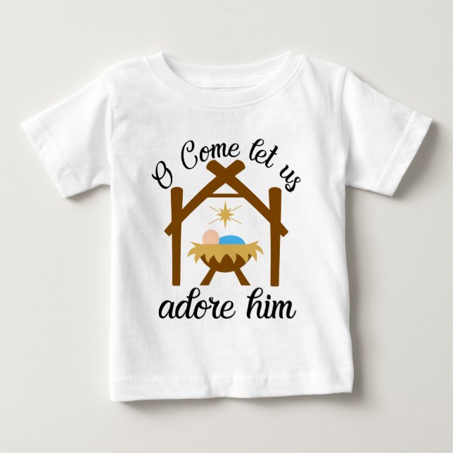 T-shirt Pour Bébé Ô venez, adorons-Le (Devant)