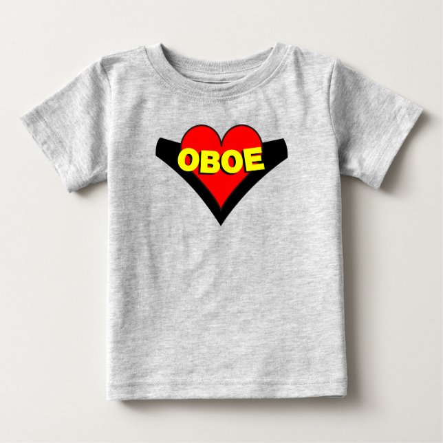 T-shirt Pour Bébé Oboe sur le coeur (Devant)