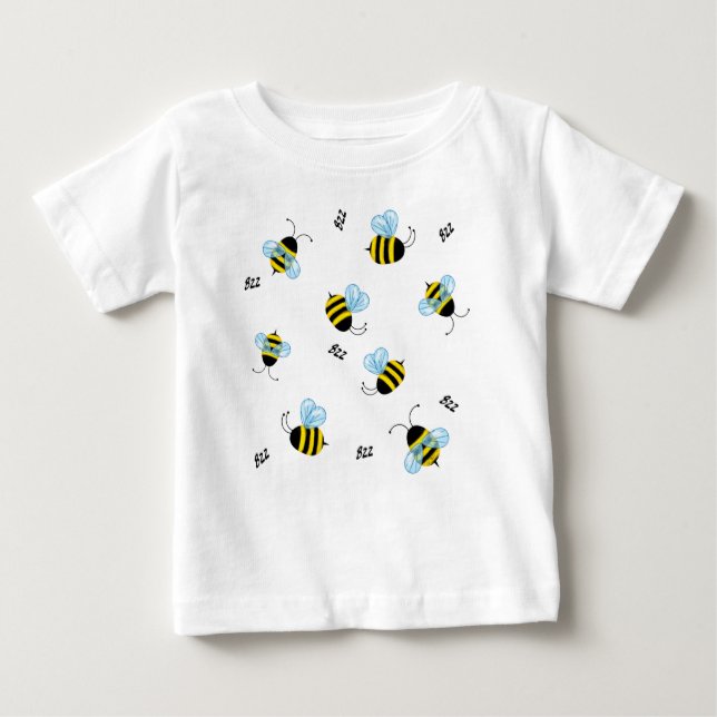 T-shirt Pour Bébé Occupé Buzzing Bees Genre Neutre (Devant)