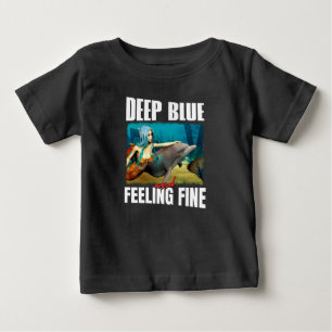 T-shirt Pour Bébé Océan Bleu Sentimental Art Mermaid Dauphin
