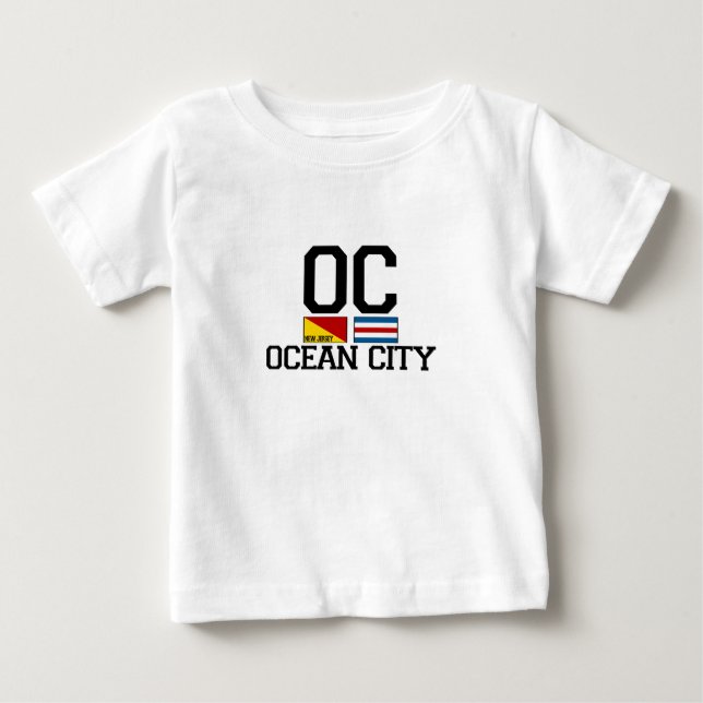 T-shirt Pour Bébé Ocean City. (Devant)