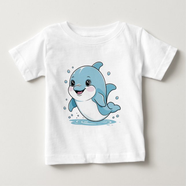 T-shirt Pour Bébé Ocean Friends Collection Cute Sea Creatures Pastel (Devant)