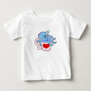 T-shirt Pour Bébé Octopus avec Coeur Cup.PNG