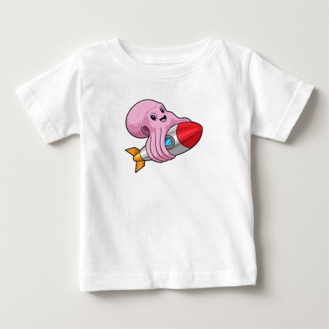 T-shirt Pour Bébé Octopus avec Rocket (Devant)