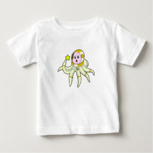 T-shirt Pour Bébé Octopus comme plongeur avec étoile