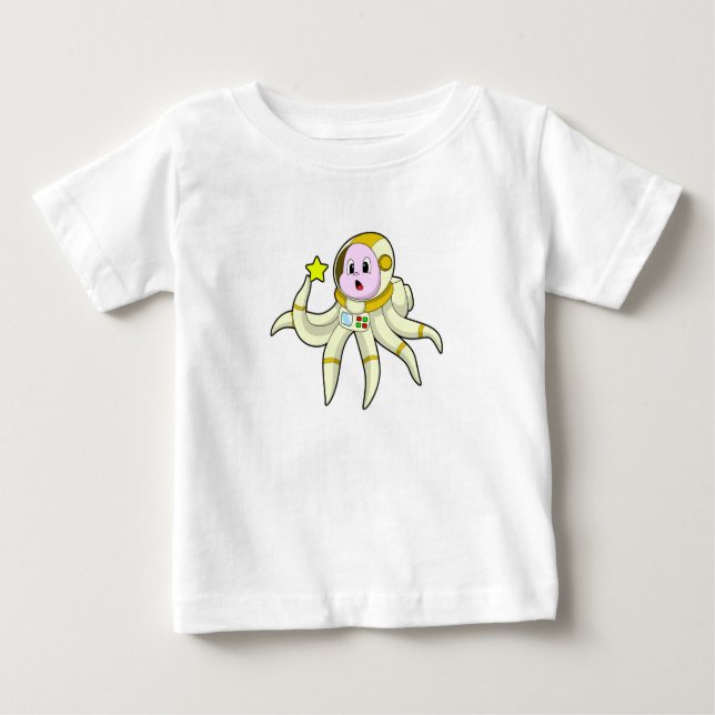 T-shirt Pour Bébé Octopus comme plongeur avec étoile (Devant)