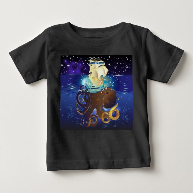 T-shirt Pour Bébé Octopus Huge et Caravella (Devant)