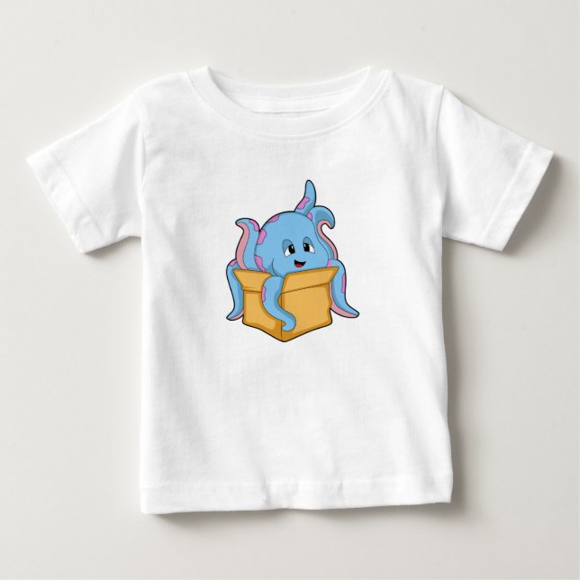 T-shirt Pour Bébé Octopus with Packet. (Devant)