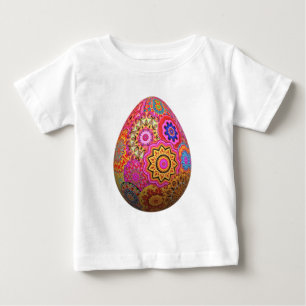 T-shirt Pour Bébé OEuf de Pâques aux motifs colorés