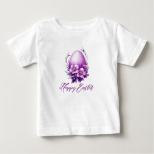 T-shirt Pour Bébé OEuf de Pâques Rose en floraison