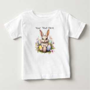 T-shirt Pour Bébé Oeufs de Pâques et lapin de Pâques