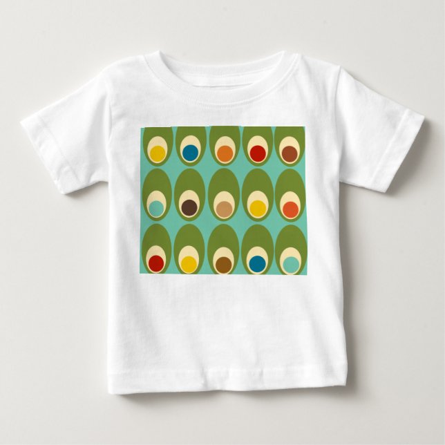 T-shirt Pour Bébé Oeufs modernes du milieu du siècle (Devant)