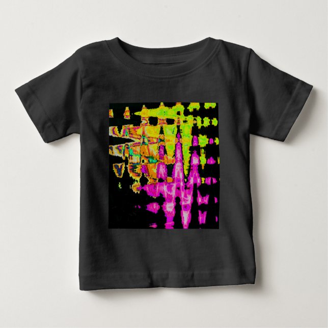 T-shirt Pour Bébé Oeuvre d'aquarelle unique : violet, noir et chaux (Devant)