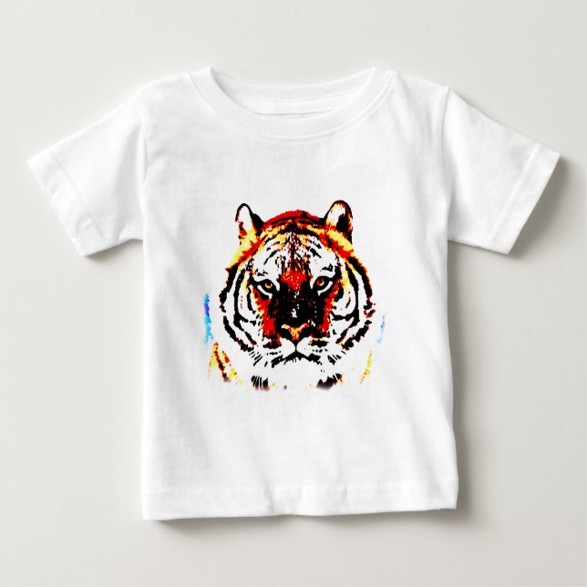 T-shirt Pour Bébé Oeuvre de tigres sauvages (Devant)