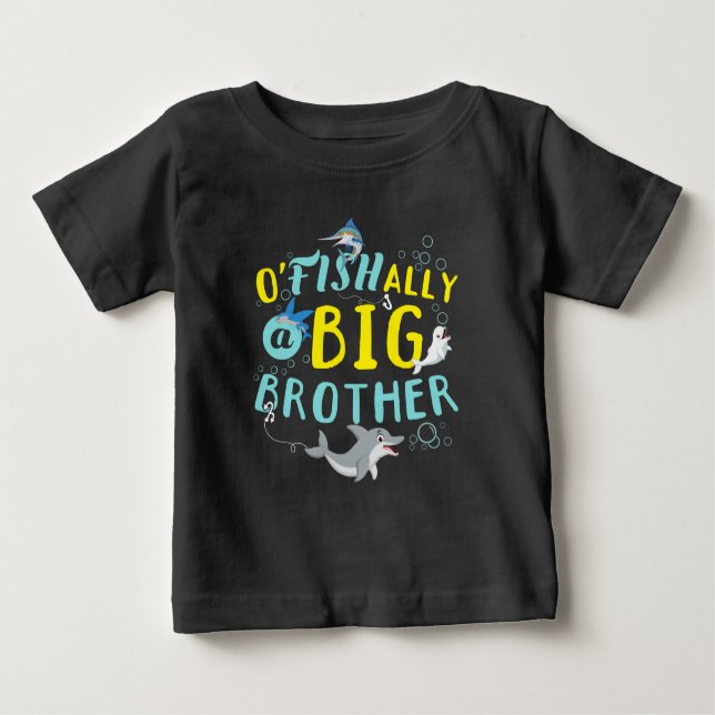 T-shirt Pour Bébé Officiellement - O'Fishally un jeu de mots Big Bro (Devant)
