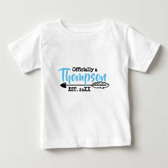 T-shirt Pour Bébé Officiellement une famille - adoptive adoptez - (Devant)