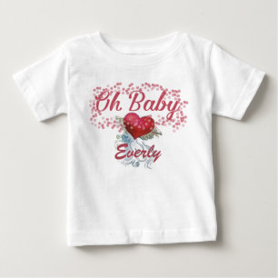 T-shirt Pour Bébé Oh Baby Bulles de cœur ailé personnalisées pour fi