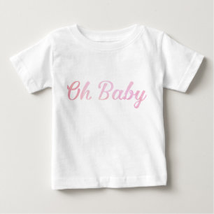 T-shirt Pour Bébé Oh Baby Personnalisé Fille Rose Féminin