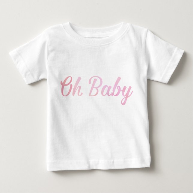 T-shirt Pour Bébé Oh Baby personnalisé rose fille à papa (Devant)