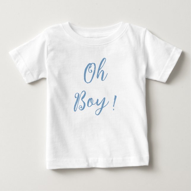 T-shirt Pour Bébé Oh, bleu simple (Devant)