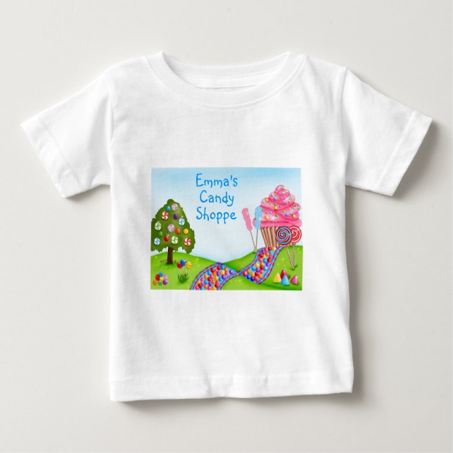 T-shirt Pour Bébé Oh terre et petits gâteaux doux de sucrerie (Devant)