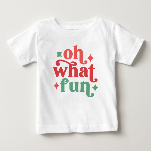 T-shirt Pour Bébé Oh What Fun - Festive Holiday Typographie (Devant)