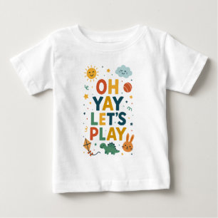 T-shirt Pour Bébé Oh Yay Jouons - Fun Kids Room Wall Art