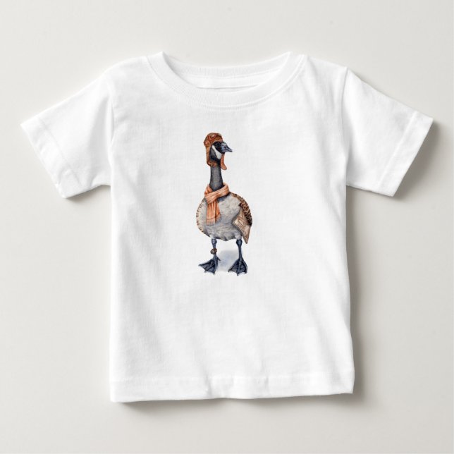 T-shirt Pour Bébé Oie d'avion (Devant)