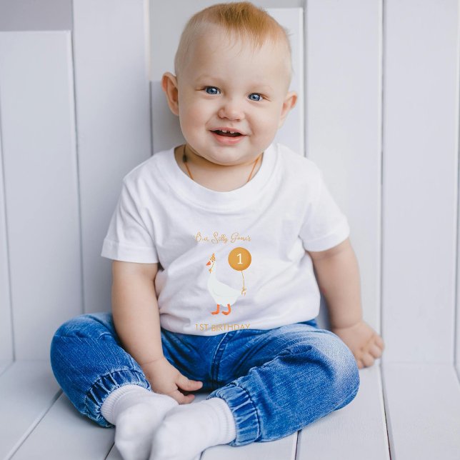 T-shirt Pour Bébé Oie soie neutre 1er anniversaire (Créateur téléchargé)
