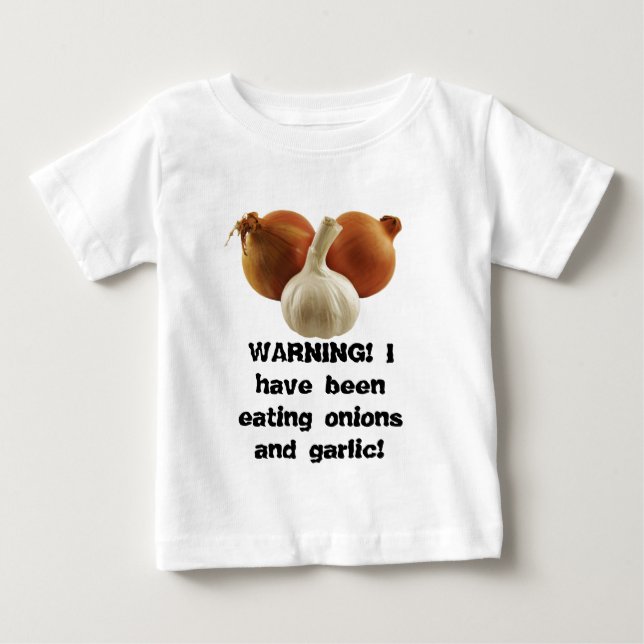 T-shirt Pour Bébé Oignons et ail (Devant)