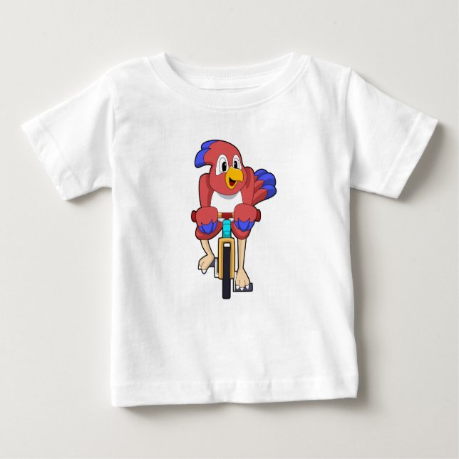 T-shirt Pour Bébé Oiseau avec Bicyclette (Devant)