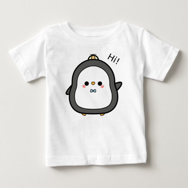 T-shirt Pour Bébé Oiseau, Caractère, Pingouin (Devant)