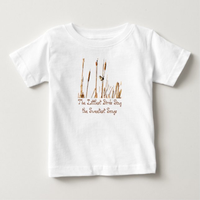 T-shirt Pour Bébé Oiseau-chanteur Marsh Wren (Devant)