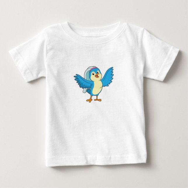 T-shirt Pour Bébé Oiseau comme mariée avec voile (Devant)