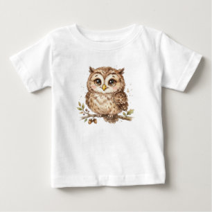 T-shirt Pour Bébé Oiseau de forêt - Chouette mignonne