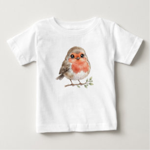 T-shirt Pour Bébé Oiseau de la forêt - Rouge-gorge mignon