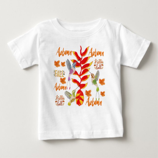 T-shirt Pour Bébé Oiseau de mer Automne /Automne (Devant)
