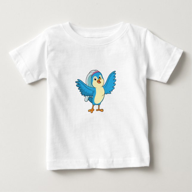 T-shirt Pour Bébé Oiseau en mariée avec Voile (Devant)