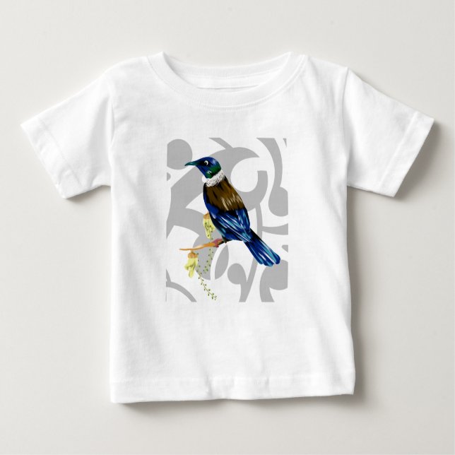 T-shirt Pour Bébé Oiseau indigène de Tui Nouvelle-Zélande (Devant)