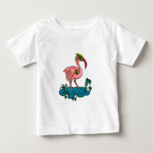 T-shirt Pour Bébé Oiseau mécanique, Robot mécanique Flamant rose ros