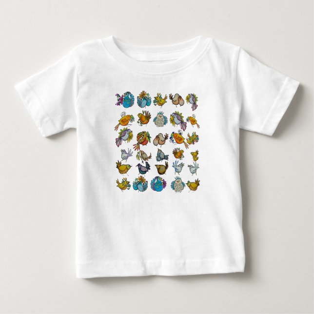 T-shirt Pour Bébé Oiseau & Oisillons (Devant)