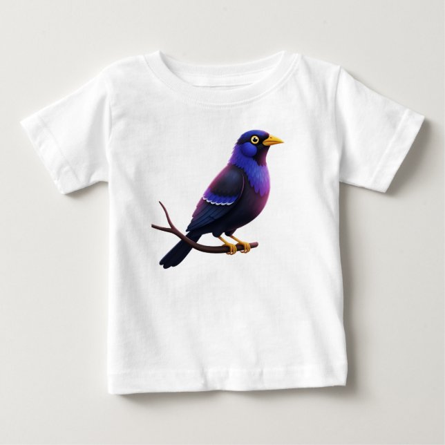 T-shirt Pour Bébé Oiseau tropical sur une branche (Devant)