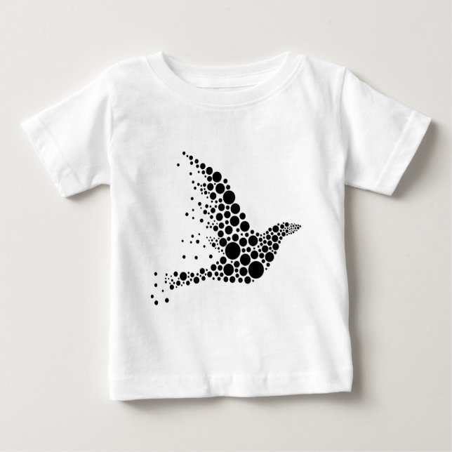 T-shirt Pour Bébé Oiseau volant noir (Devant)