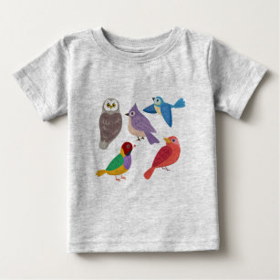 T-shirt Pour Bébé Oiseaux colorés