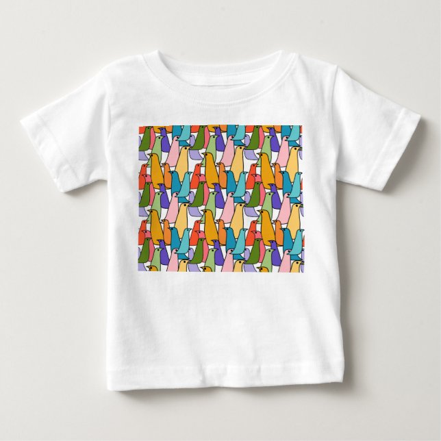 T-shirt Pour Bébé Oiseaux colorés (Devant)